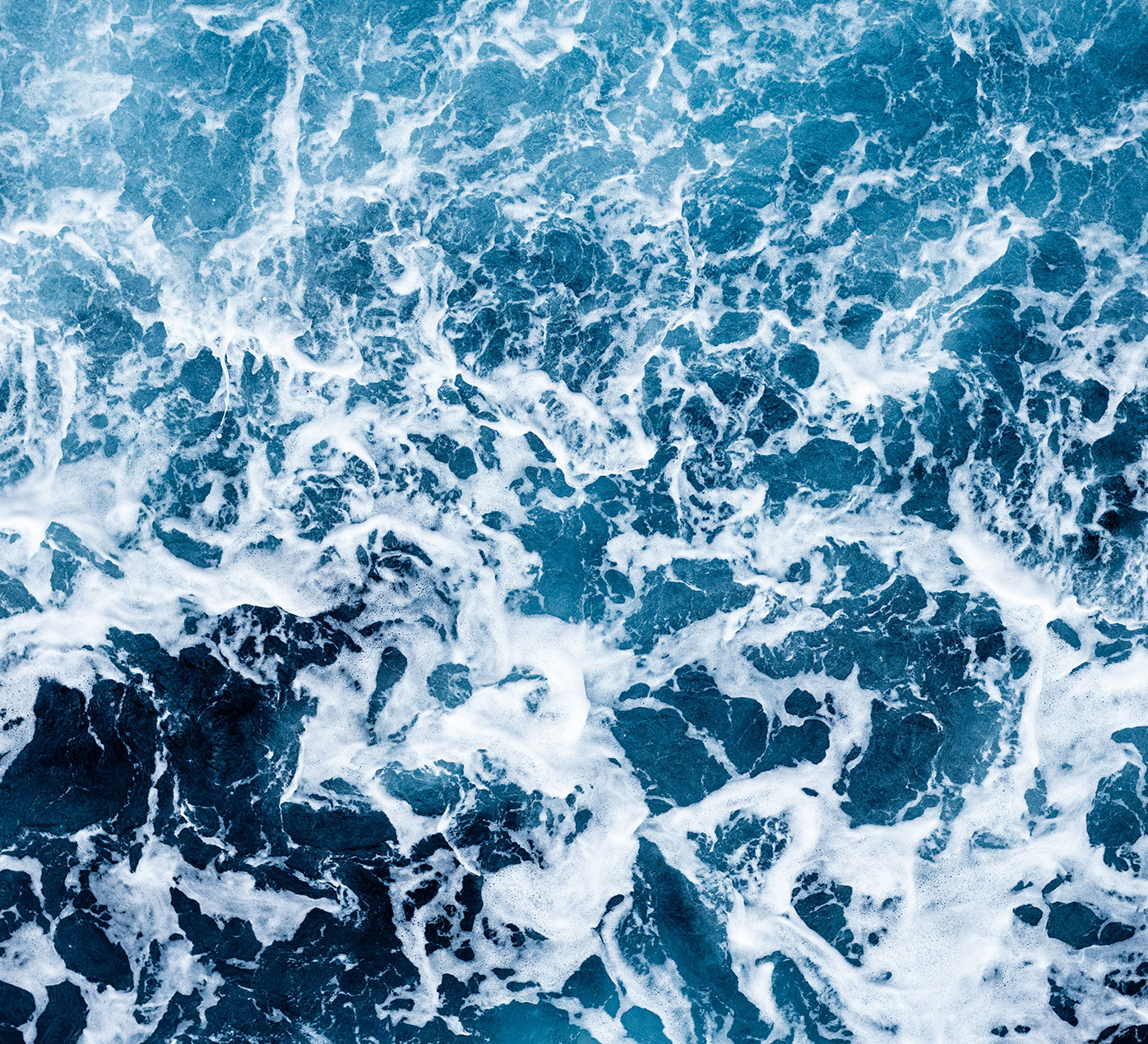 Overhead view of turbulent waters